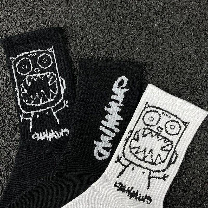 Hip Hop Style Breathable Mid Tube Socks Bundle 4x