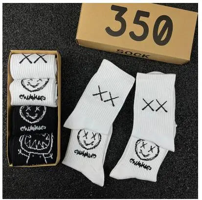 Hip Hop Style Breathable Mid Tube Socks Bundle 4x