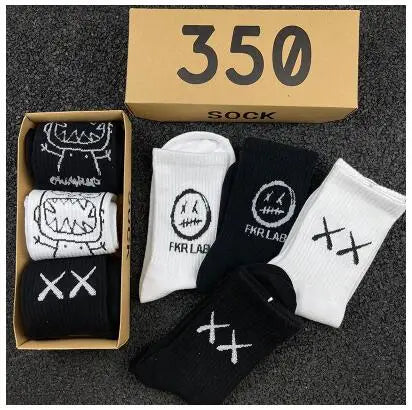 Hip Hop Style Breathable Mid Tube Socks Bundle 4x