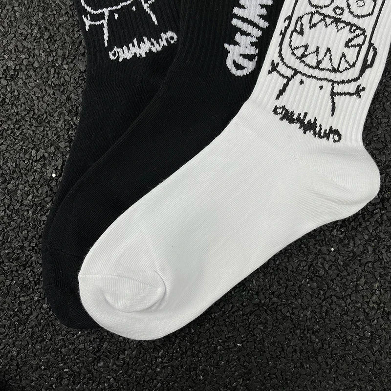 Hip Hop Style Breathable Mid Tube Socks Bundle 4x