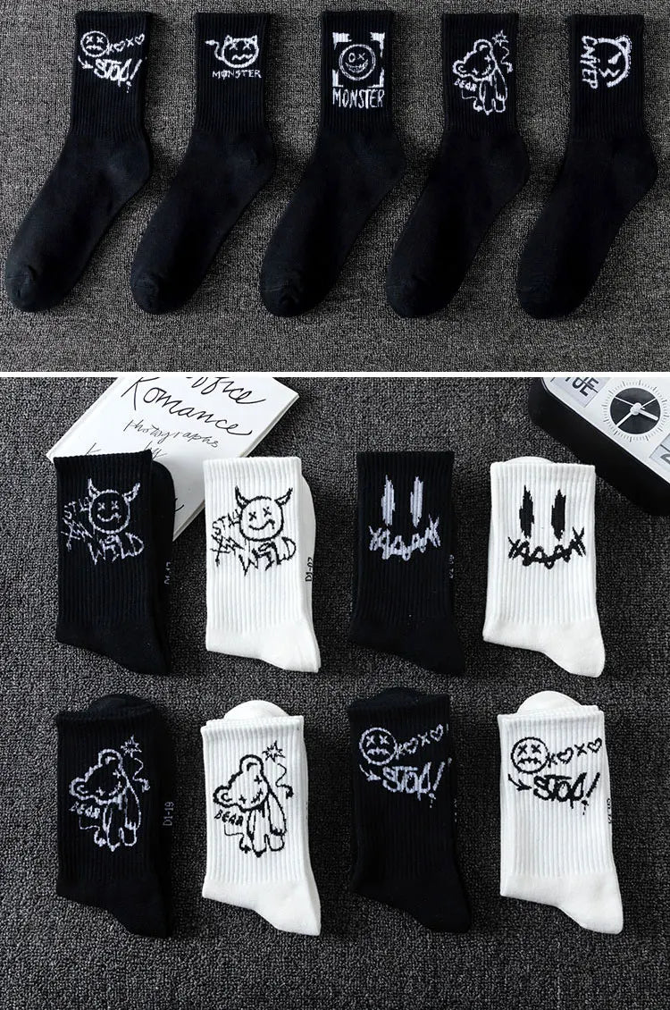 Black and White Special Design Socks Bundle 10x