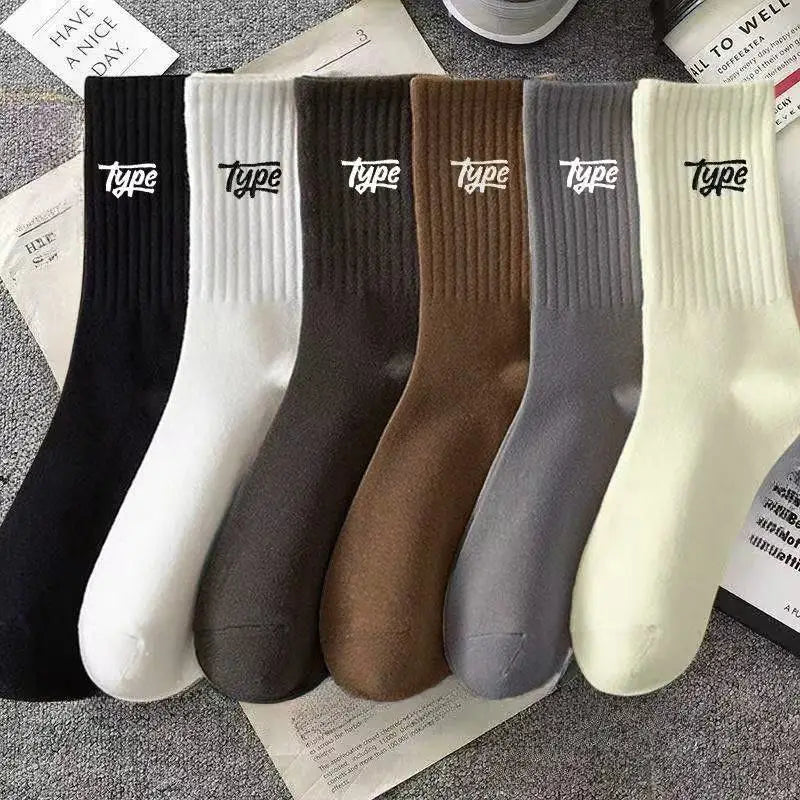 Casual Comfortable Mid Length Socks Bundle 1x/6x